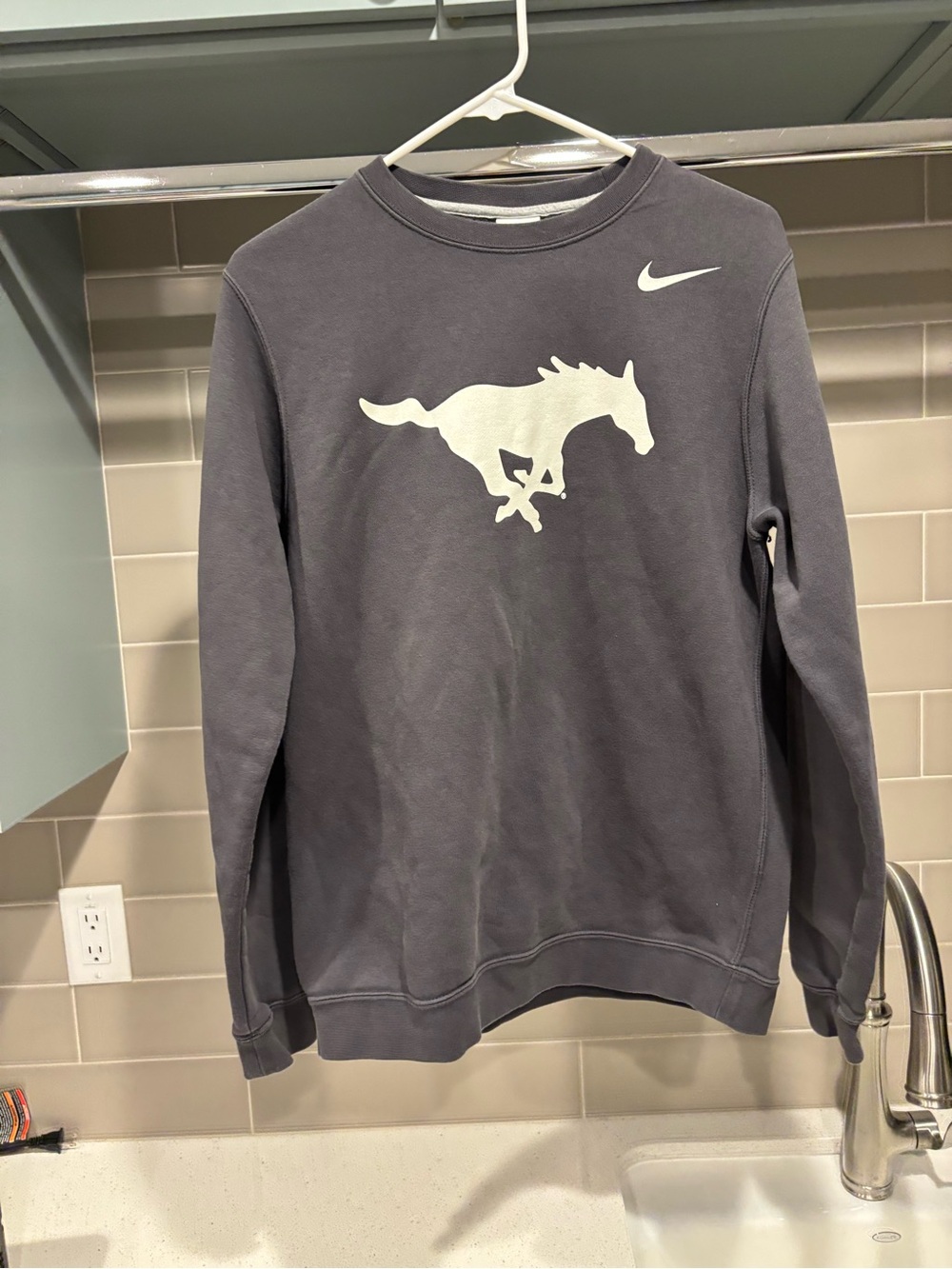 Southern Methodist University Nike Crewneck Sweatshirt Size S Oversized SMU GREY